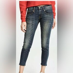 R13 Boy Skinny Vintage Dark wash jeans sz 25 R13WM0086-11 Mid-Rise Made In Italy